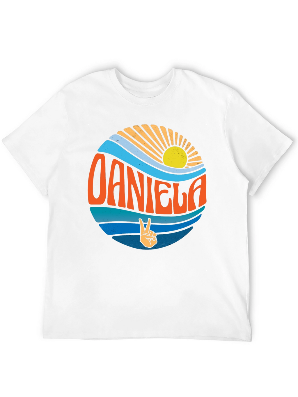 Retro Sunset Personalized Name T-Shirt