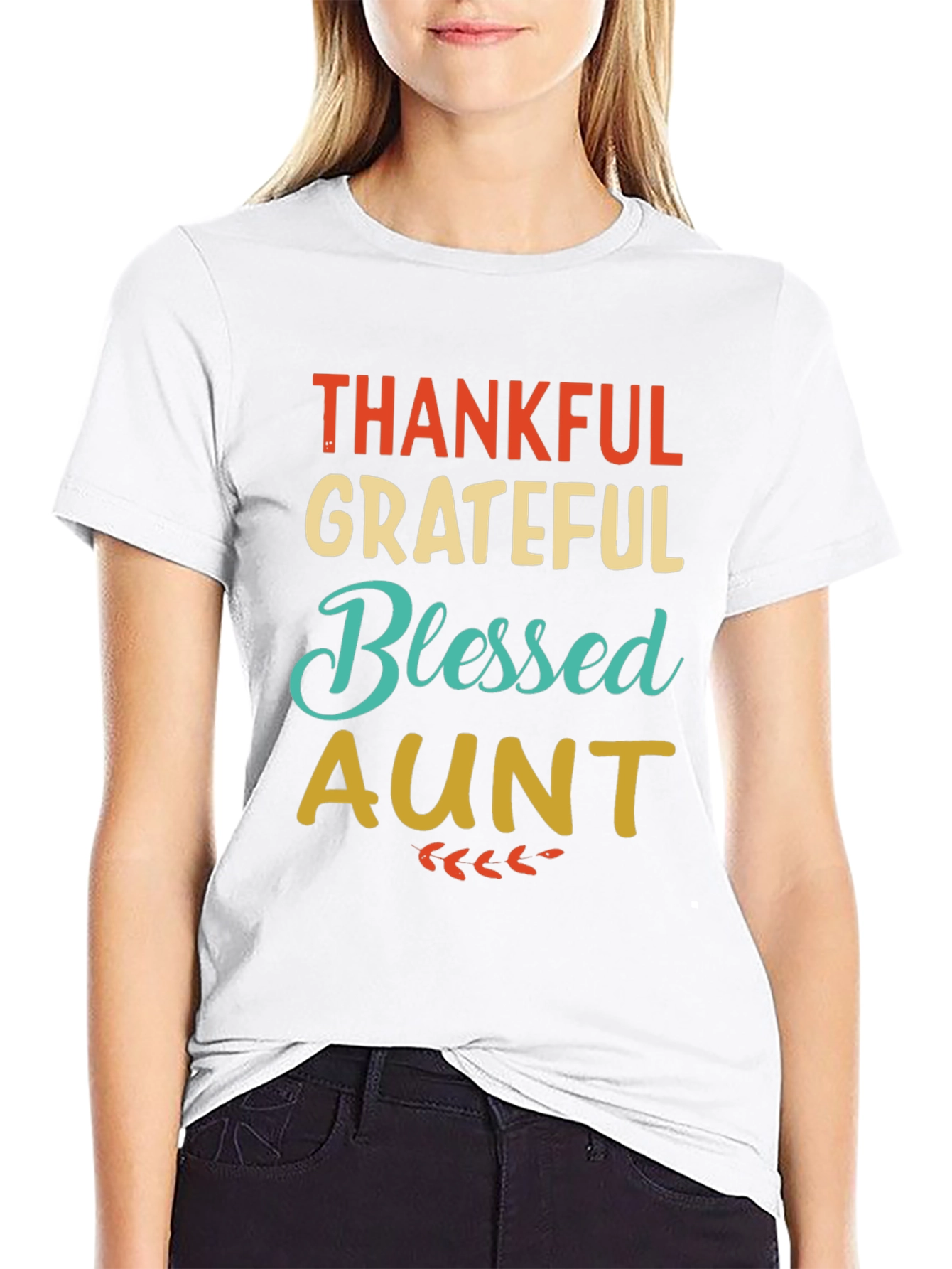 Thankful Grateful Blessed Aunt Graphic T-Shirt