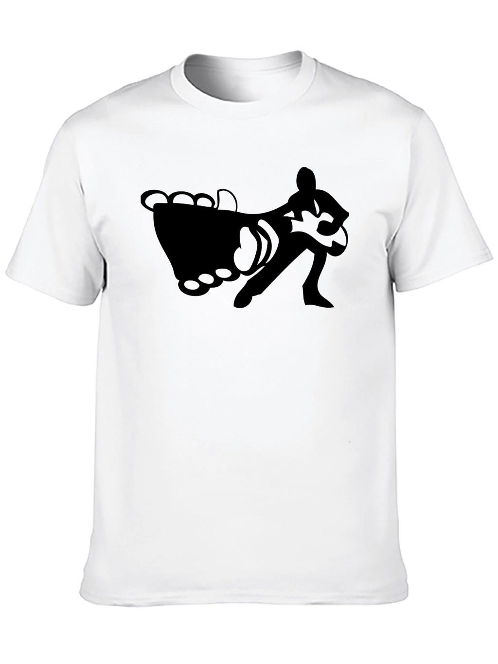 Black T-Shirt with Foot and Guitarist Graphic