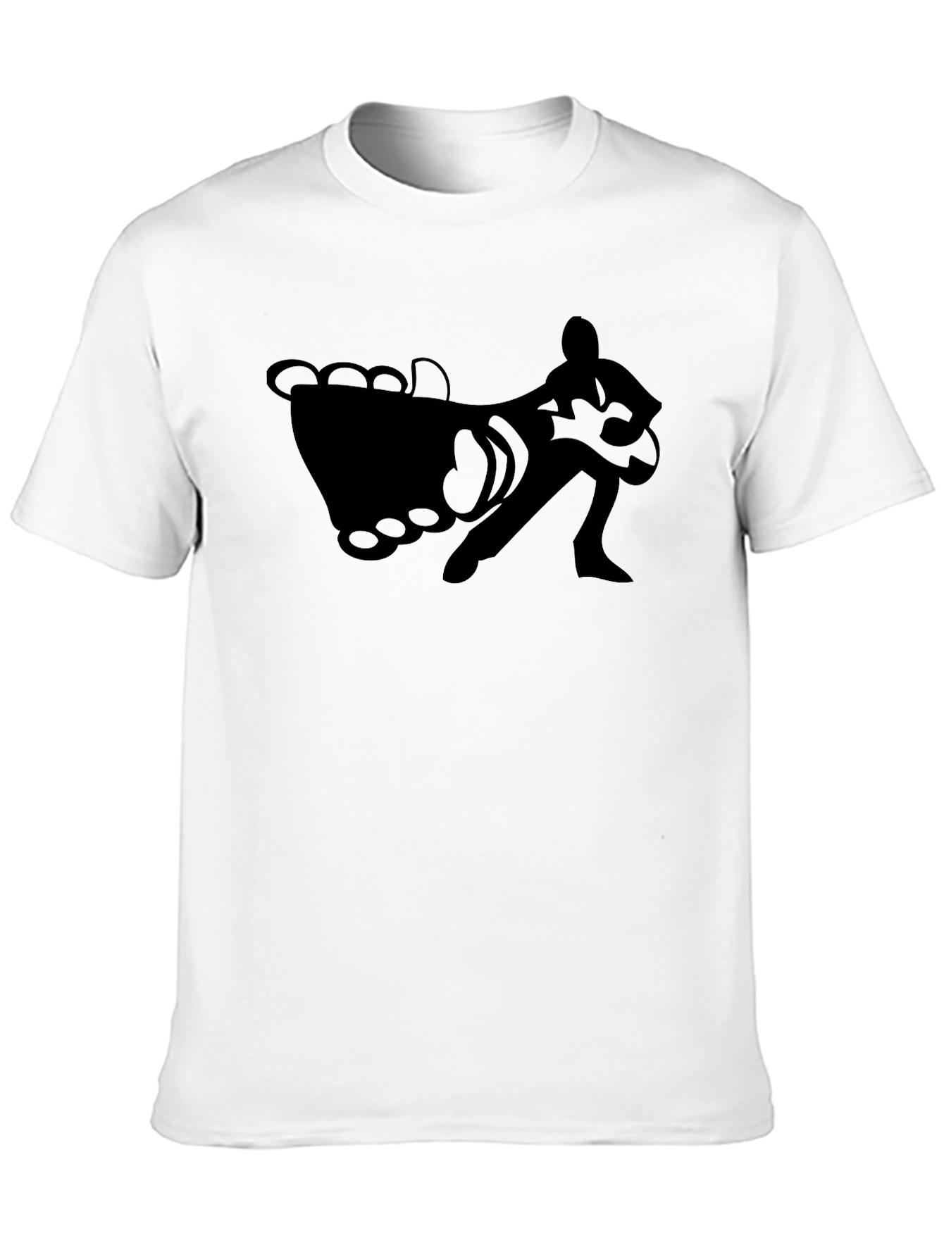 Black T-Shirt with Foot and Guitarist Graphic