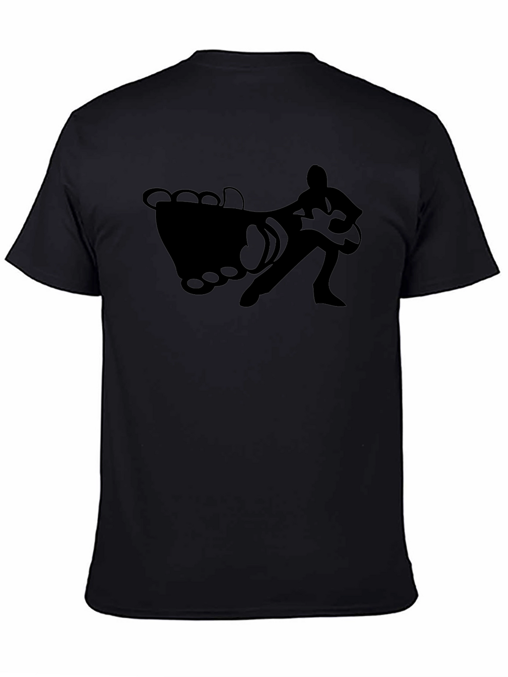 Black T-Shirt with Foot and Guitarist Graphic
