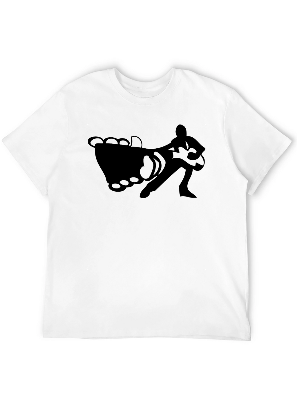 Black T-Shirt with Foot and Guitarist Graphic