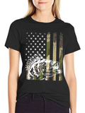American Flag Bass Camo T-Shirt