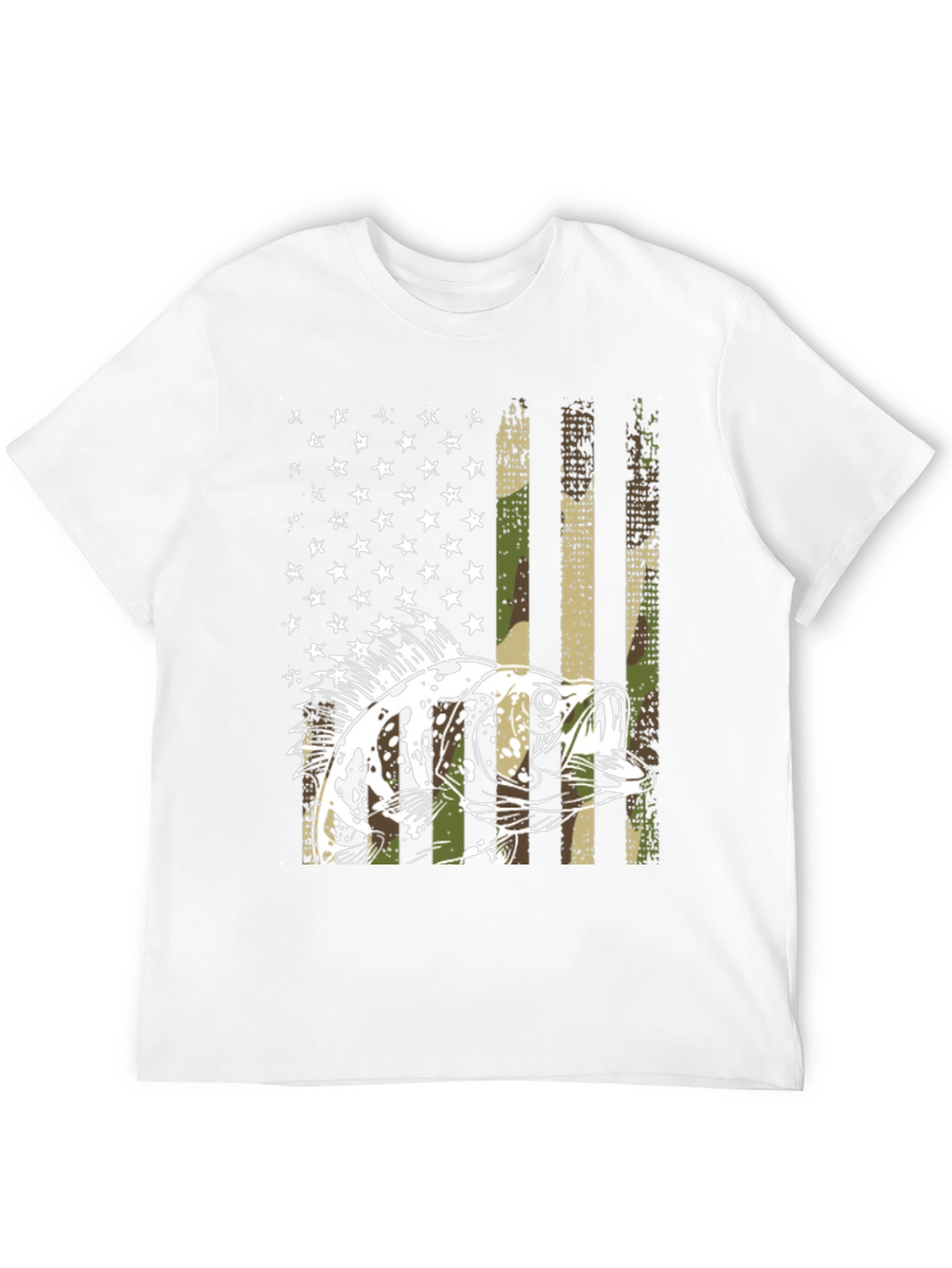 American Flag Bass Camo T-Shirt