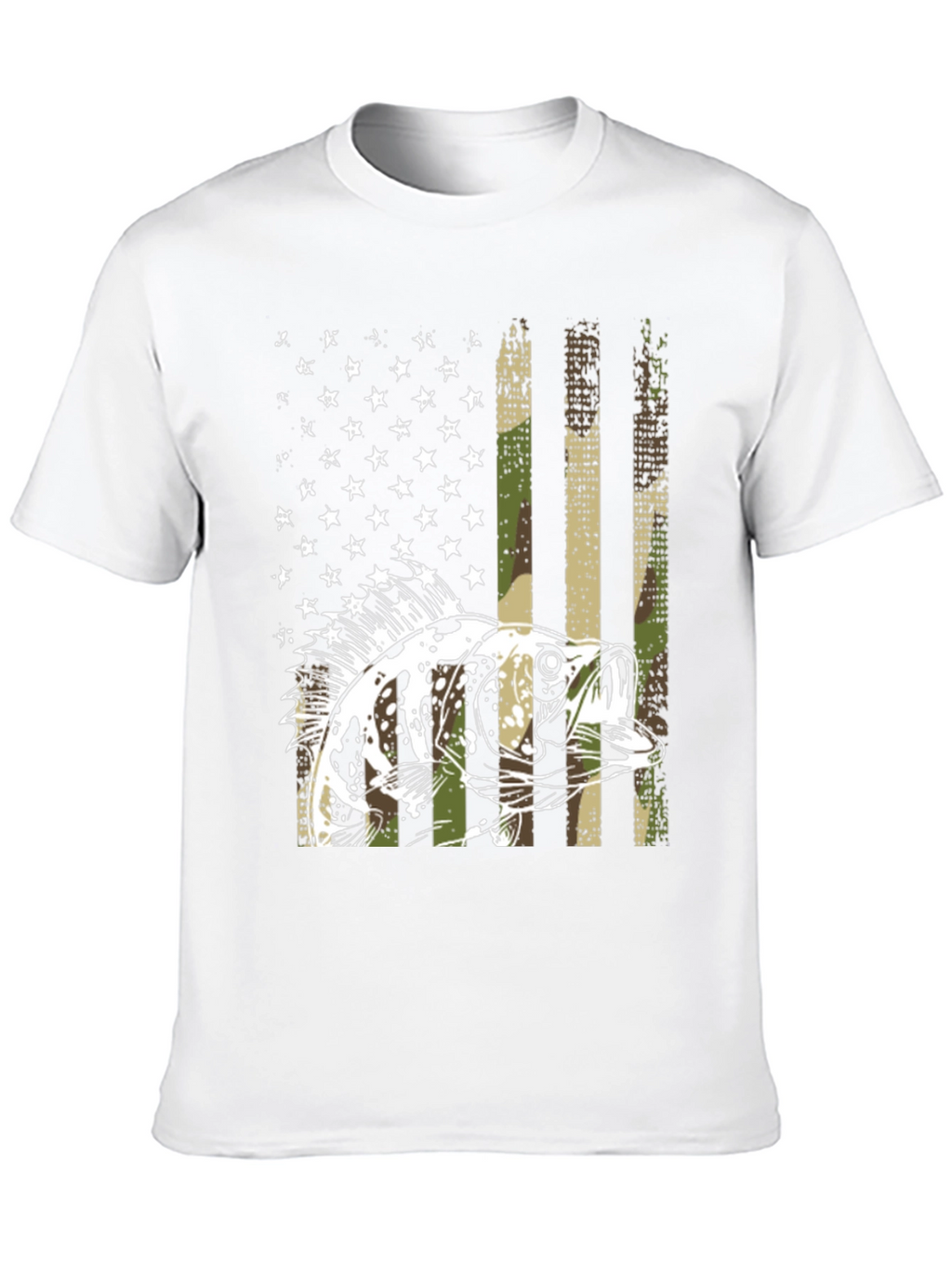 American Flag Bass Camo T-Shirt