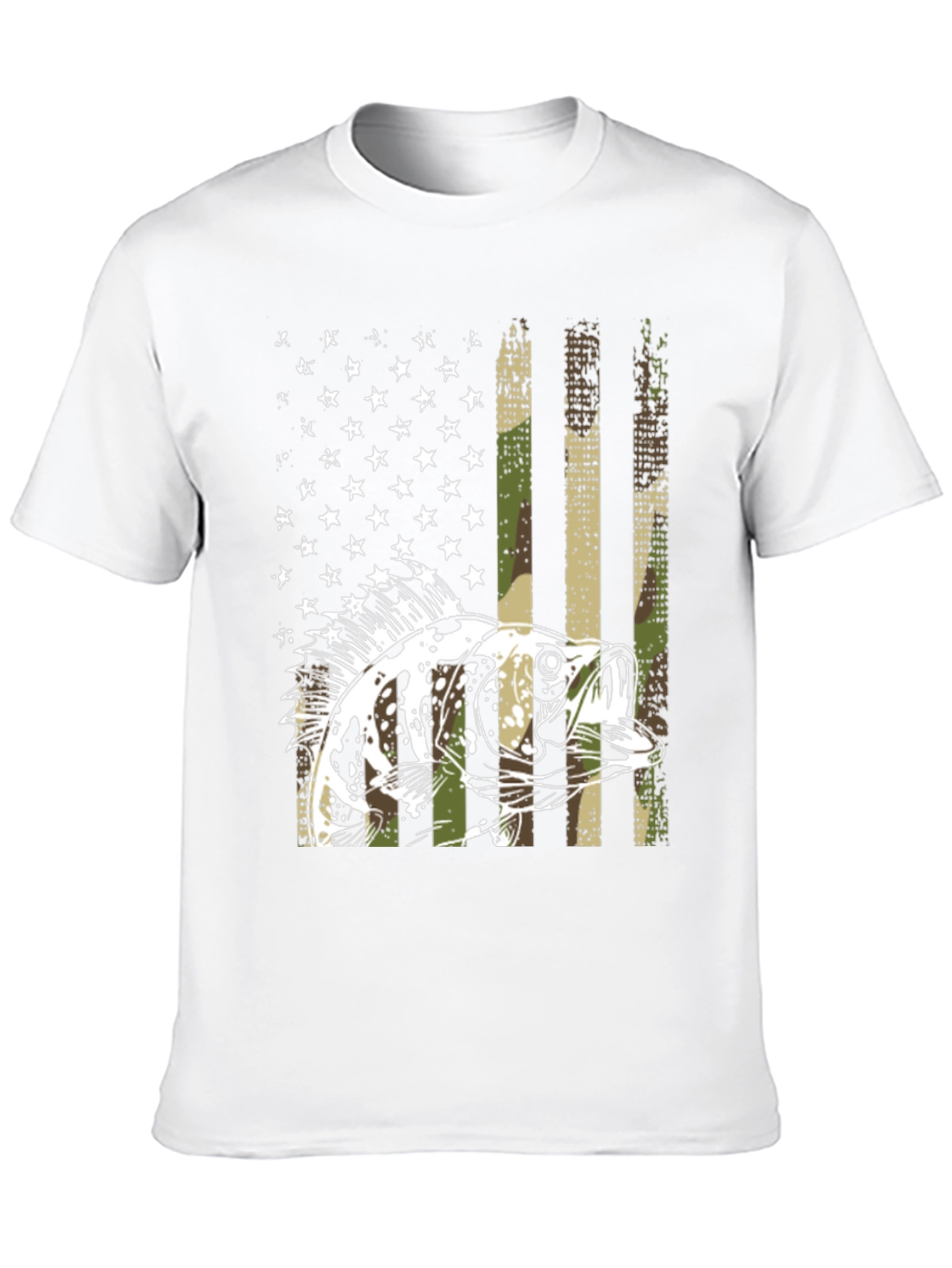 American Flag Bass Camo T-Shirt