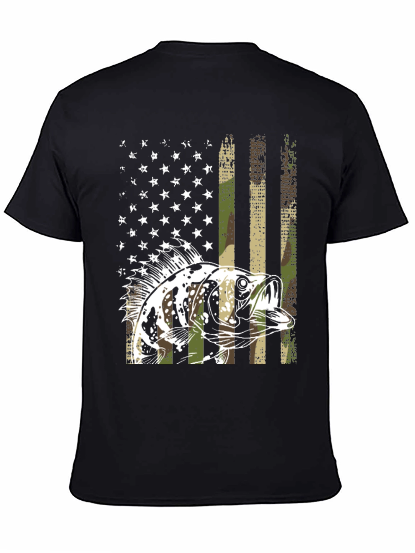American Flag Bass Camo T-Shirt