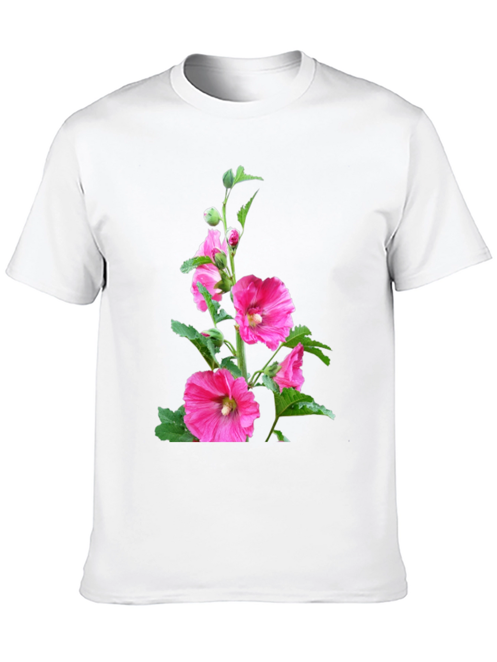 Floral Print Black Tee - Unique Design