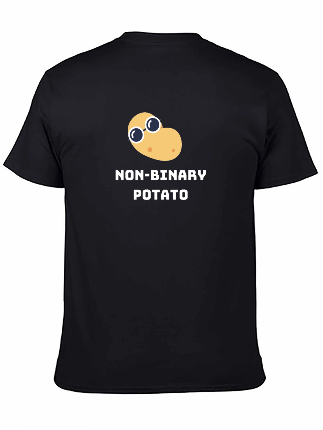 Non-Binary Potato Graphic Tee - Black Unisex T-Shirt