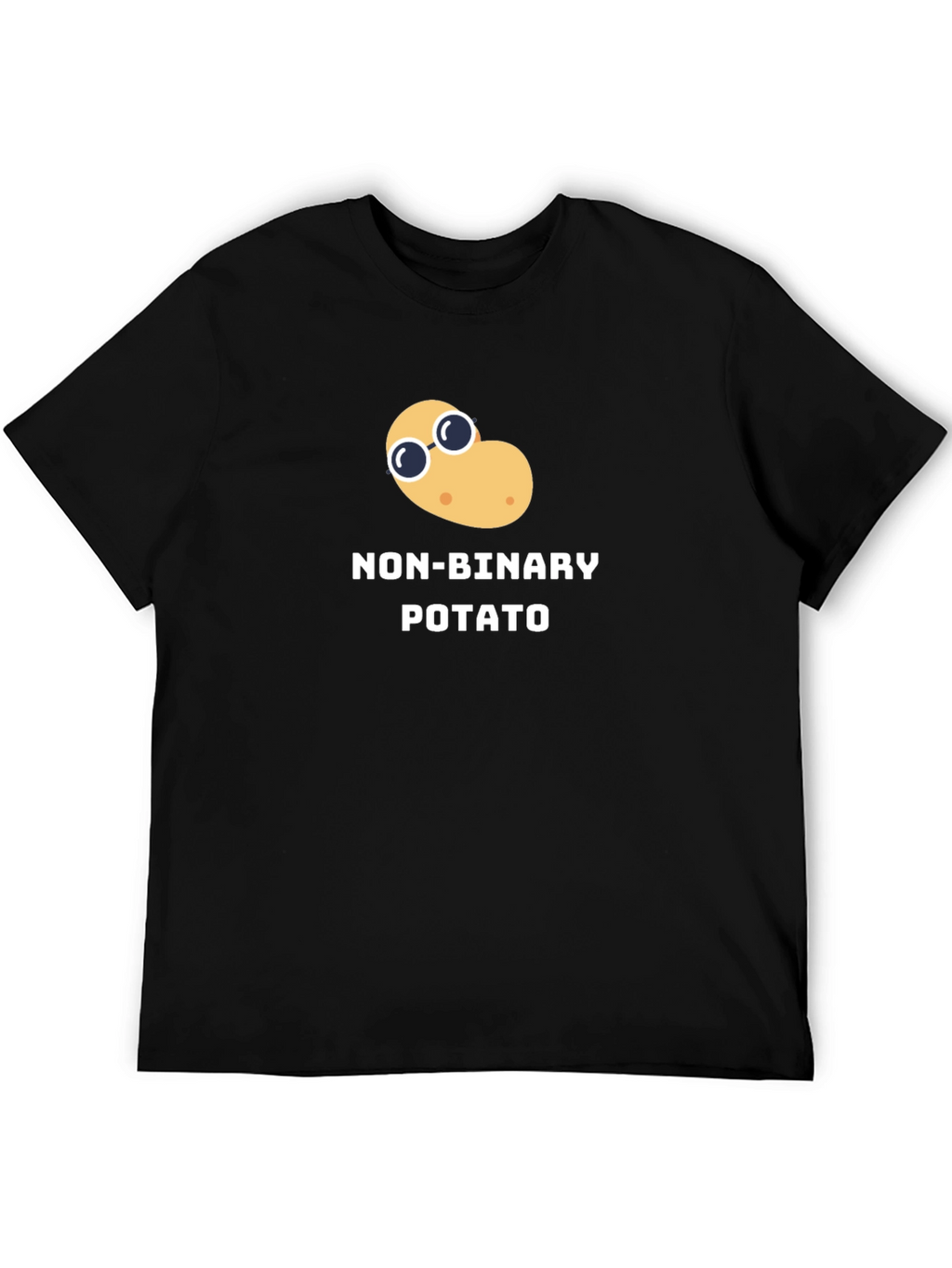 Non-Binary Potato Graphic Tee - Black Unisex T-Shirt