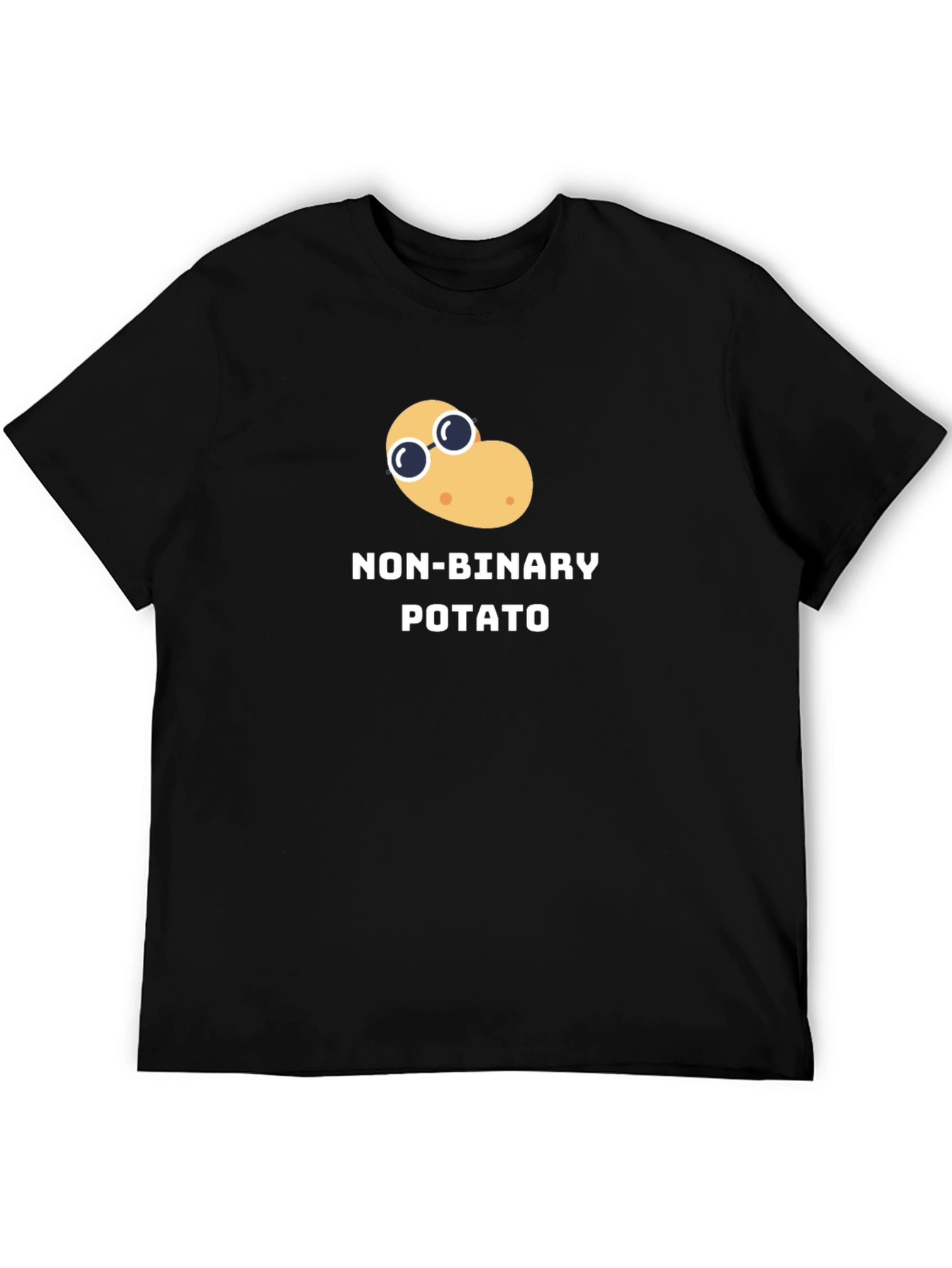 Non-Binary Potato Graphic Tee - Black Unisex T-Shirt