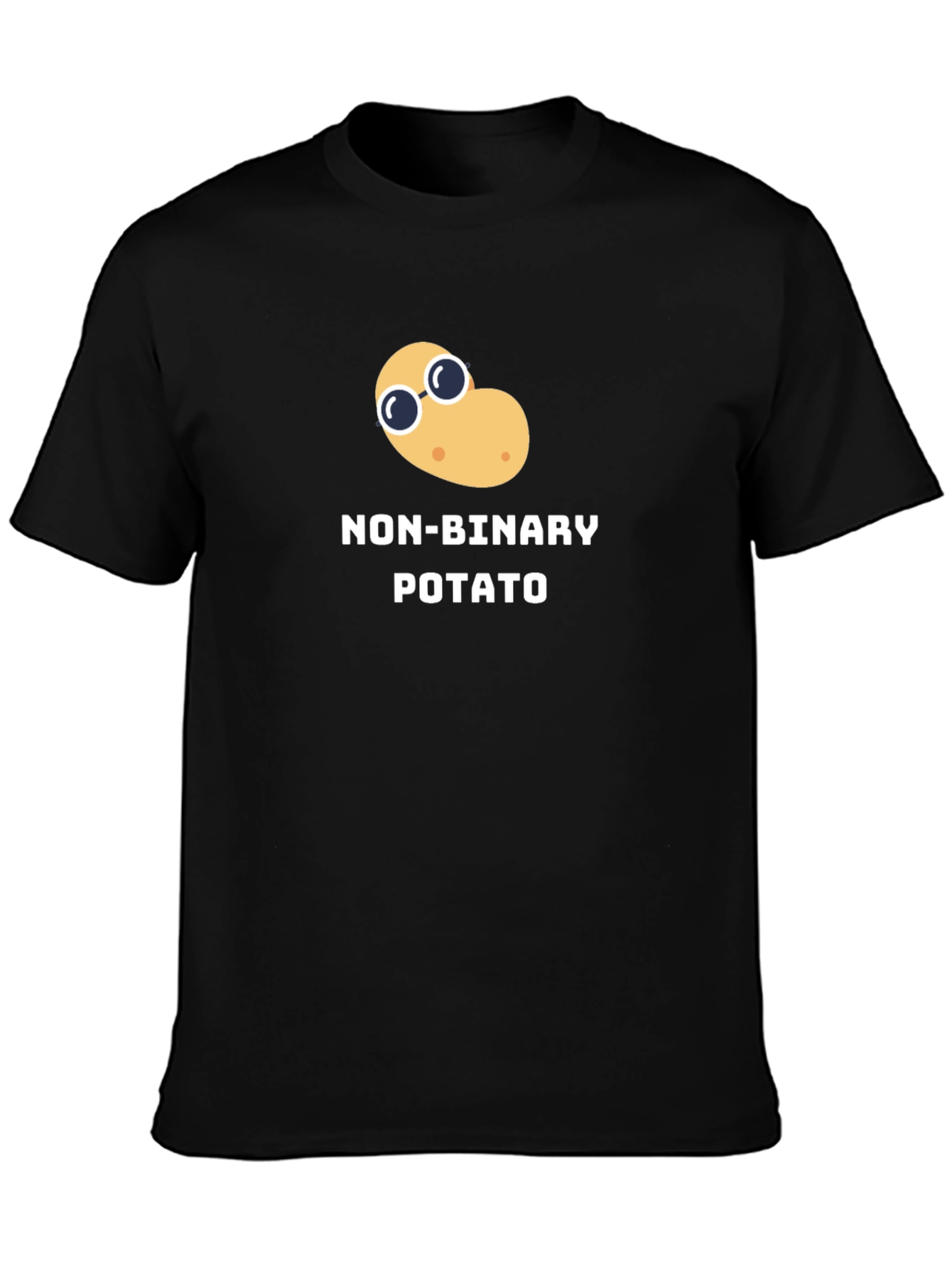 Non-Binary Potato Graphic Tee - Black Unisex T-Shirt