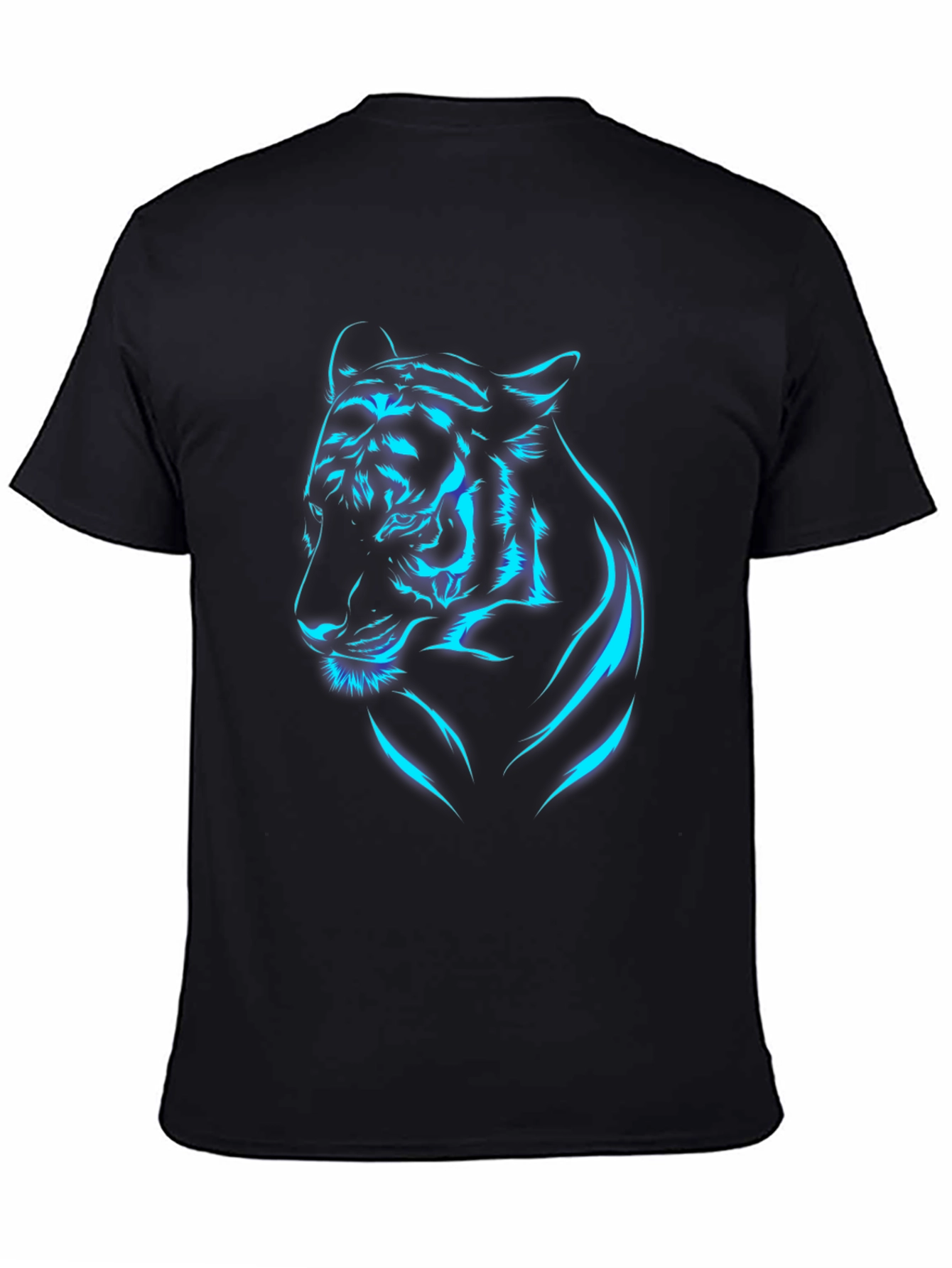 Neon Tiger Graphic T-Shirt - Black