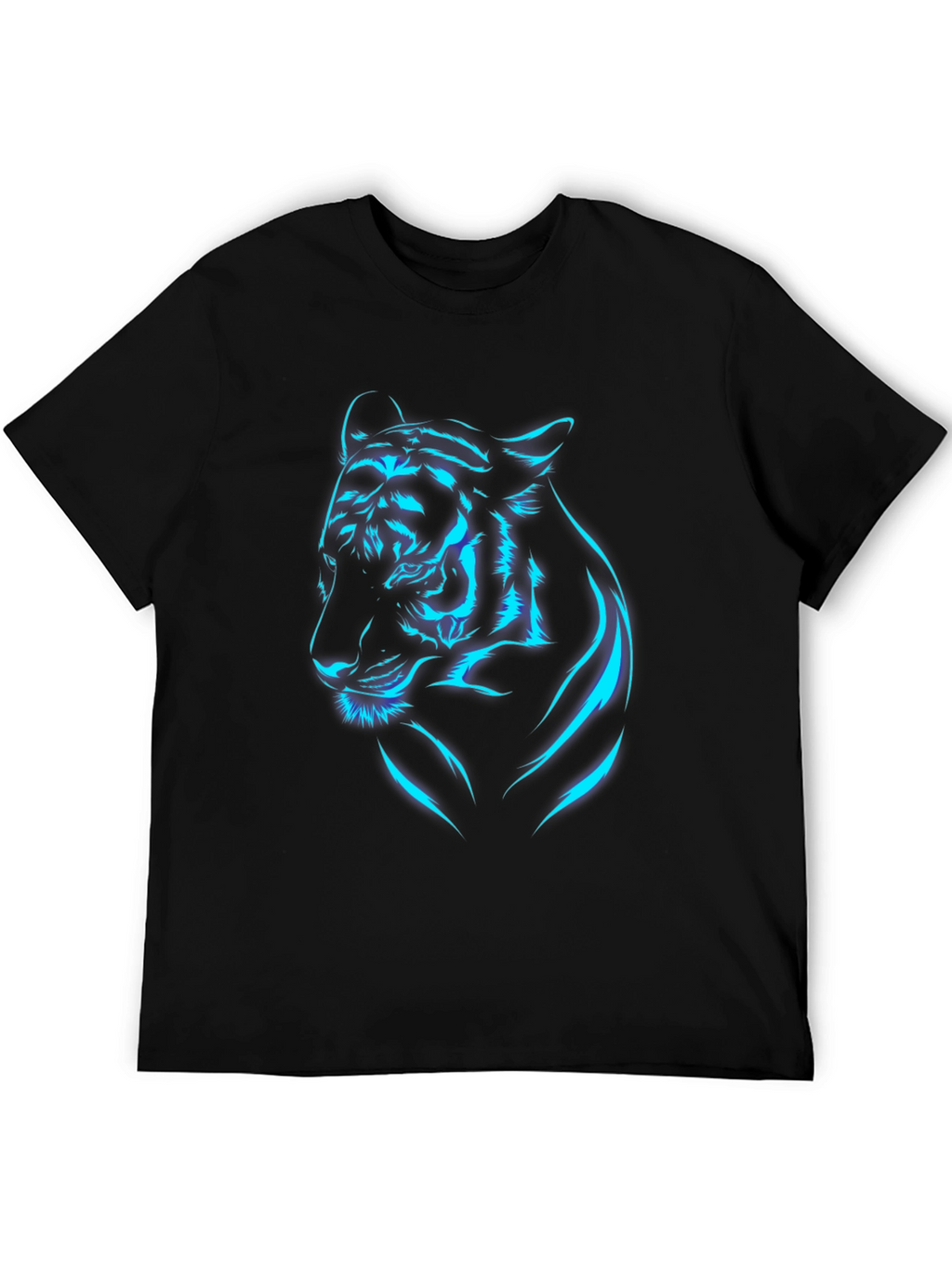 Neon Tiger Graphic T-Shirt - Black