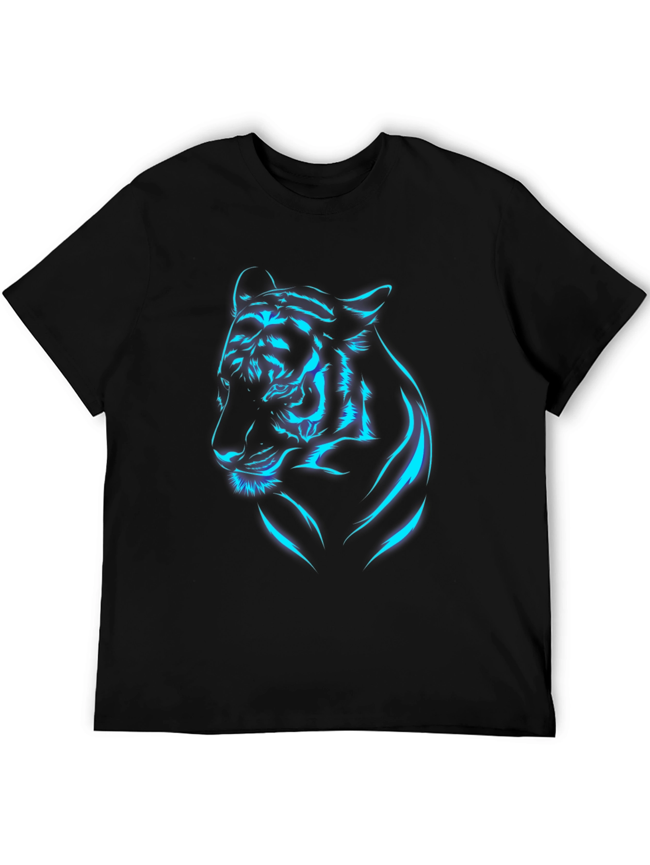 Neon Tiger Graphic T-Shirt - Black