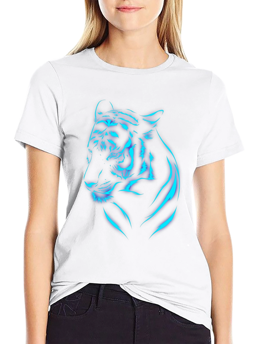 Neon Tiger Graphic T-Shirt - Black