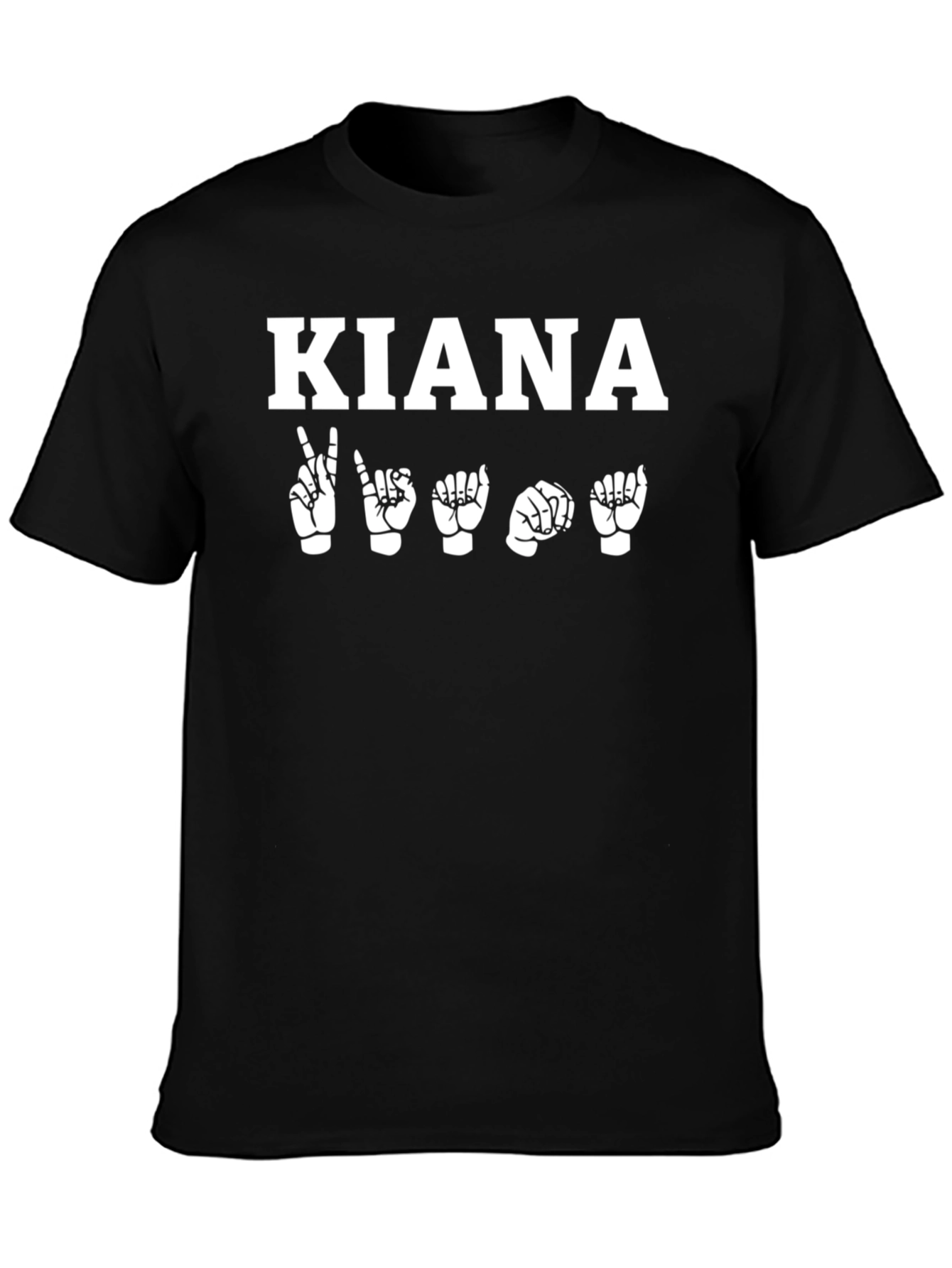 KIANA Sign Language T-Shirt - Black Unisex Tee