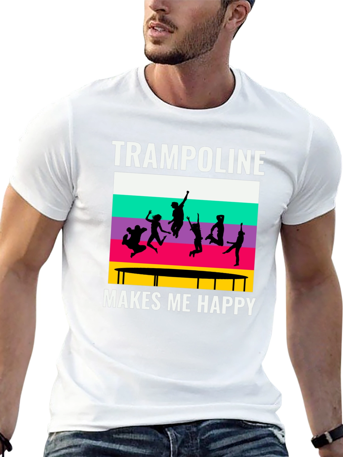 Trampoline Makes Me Happy T-Shirt - Jumping Fun
