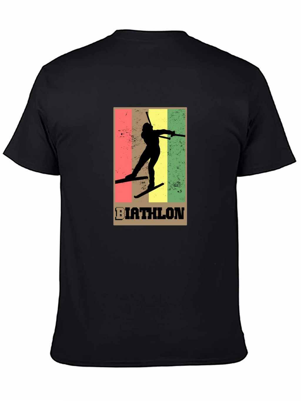 Biathlon Graphic Tee - Retro Style Black T-Shirt