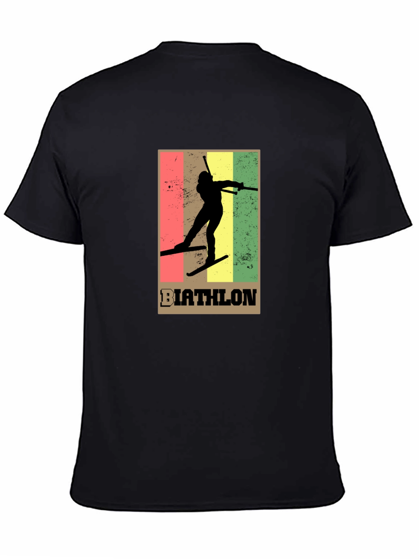 Biathlon Graphic Tee - Retro Style Black T-Shirt