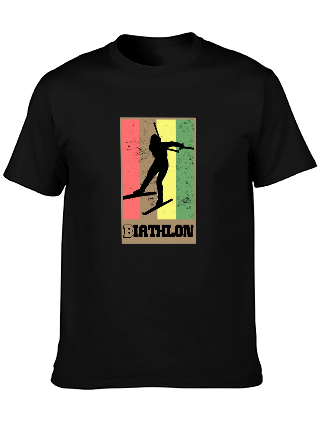 Biathlon Graphic Tee - Retro Style Black T-Shirt