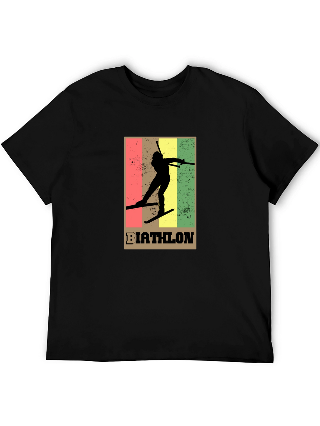 Biathlon Graphic Tee - Retro Style Black T-Shirt