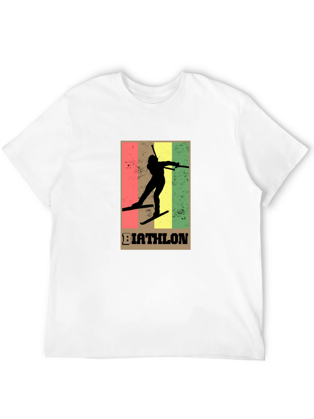 Biathlon Graphic Tee - Retro Style Black T-Shirt