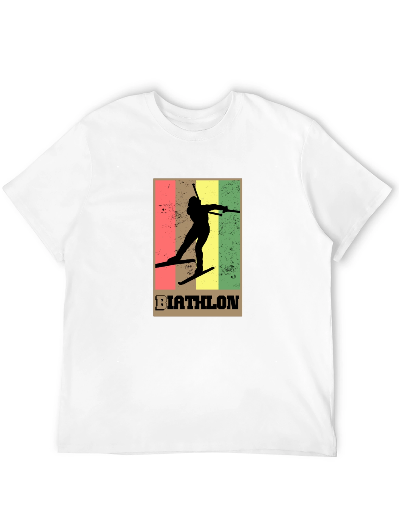 Biathlon Graphic Tee - Retro Style Black T-Shirt
