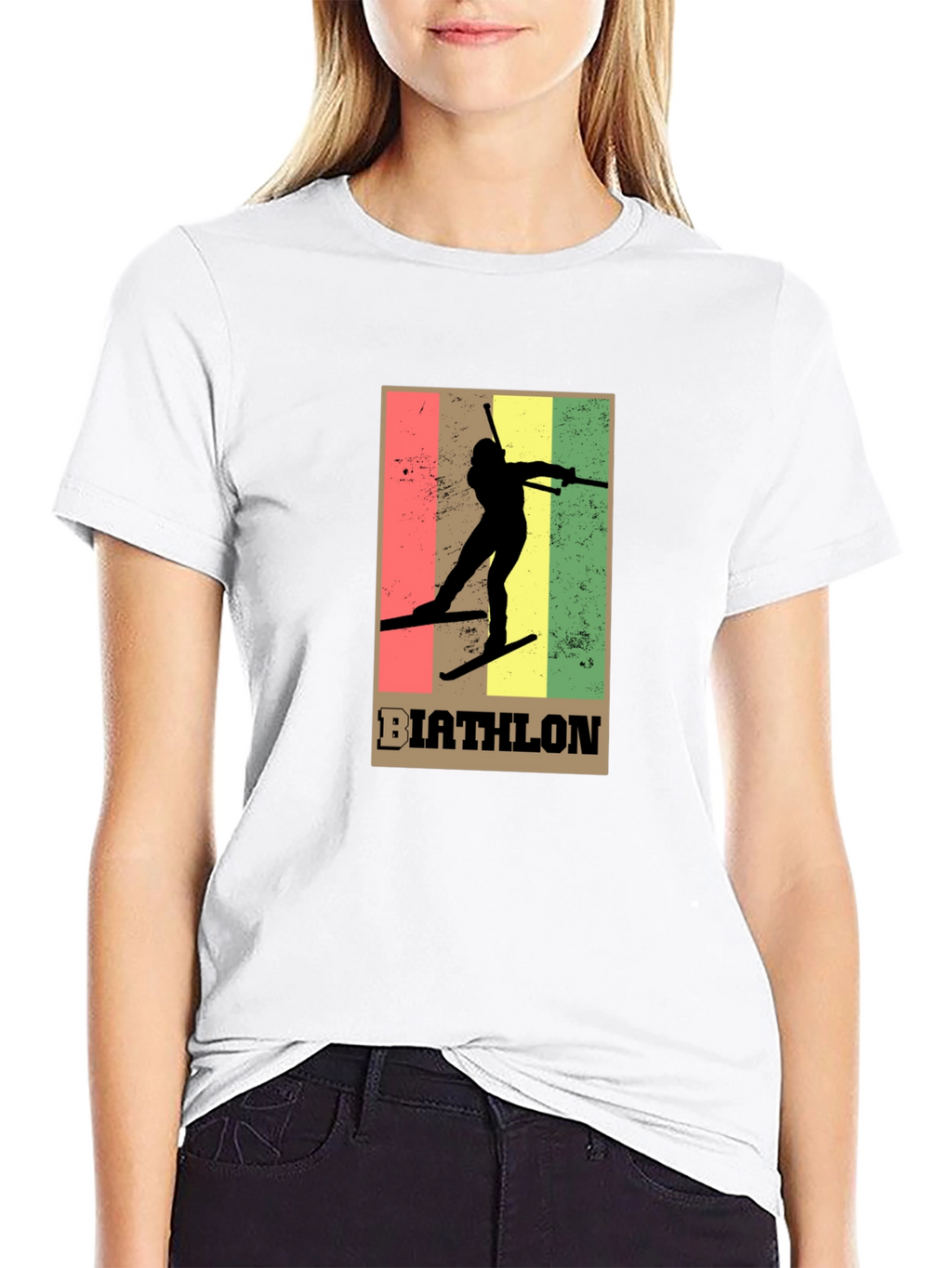 Biathlon Graphic Tee - Retro Style Black T-Shirt