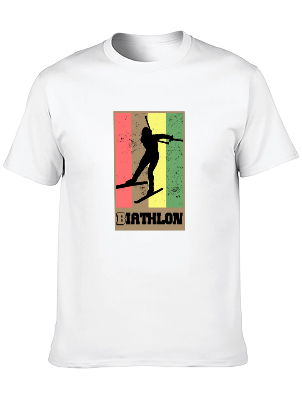 Biathlon Graphic Tee - Retro Style Black T-Shirt