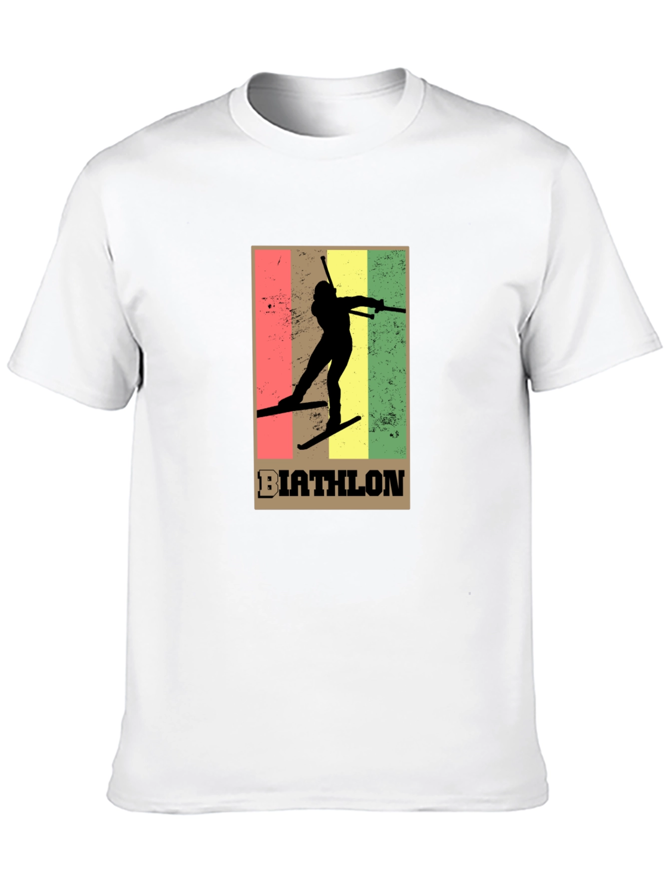 Biathlon Graphic Tee - Retro Style Black T-Shirt