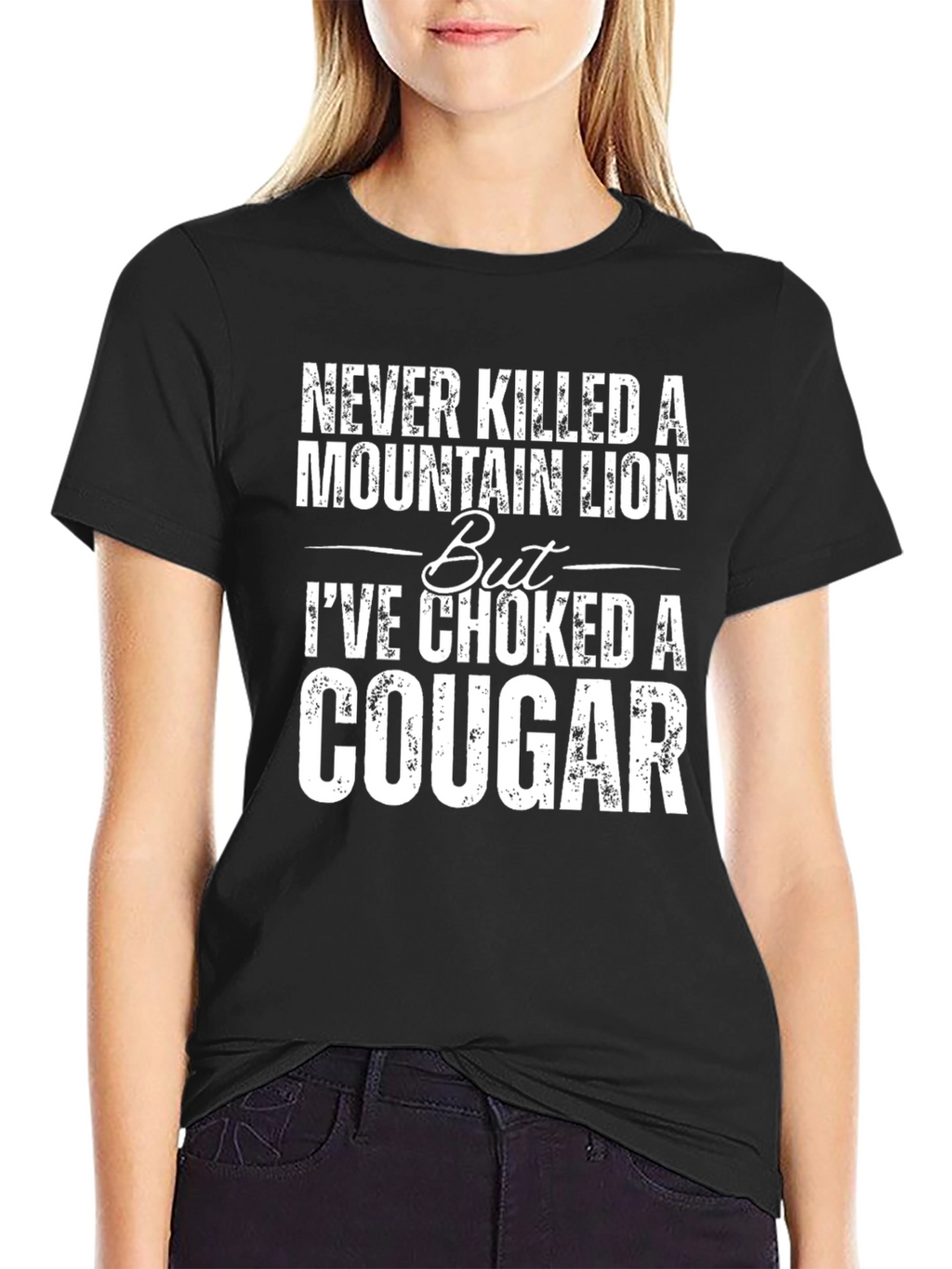 Choked a Cougar Graphic Tee - Funny Novelty T-Shirt