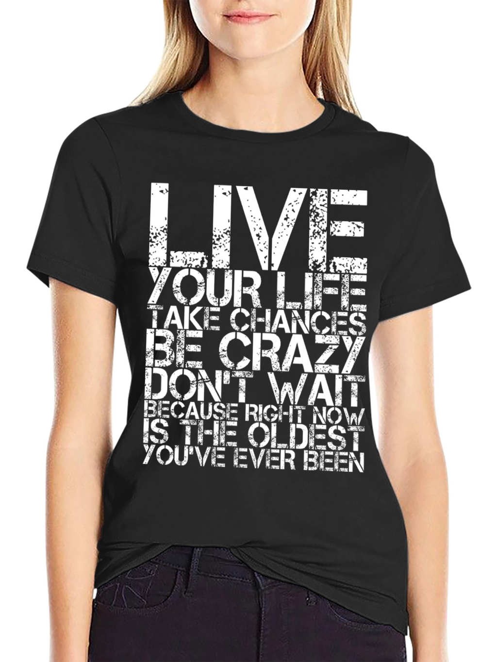 Inspirational Quote Graphic Black T-Shirt