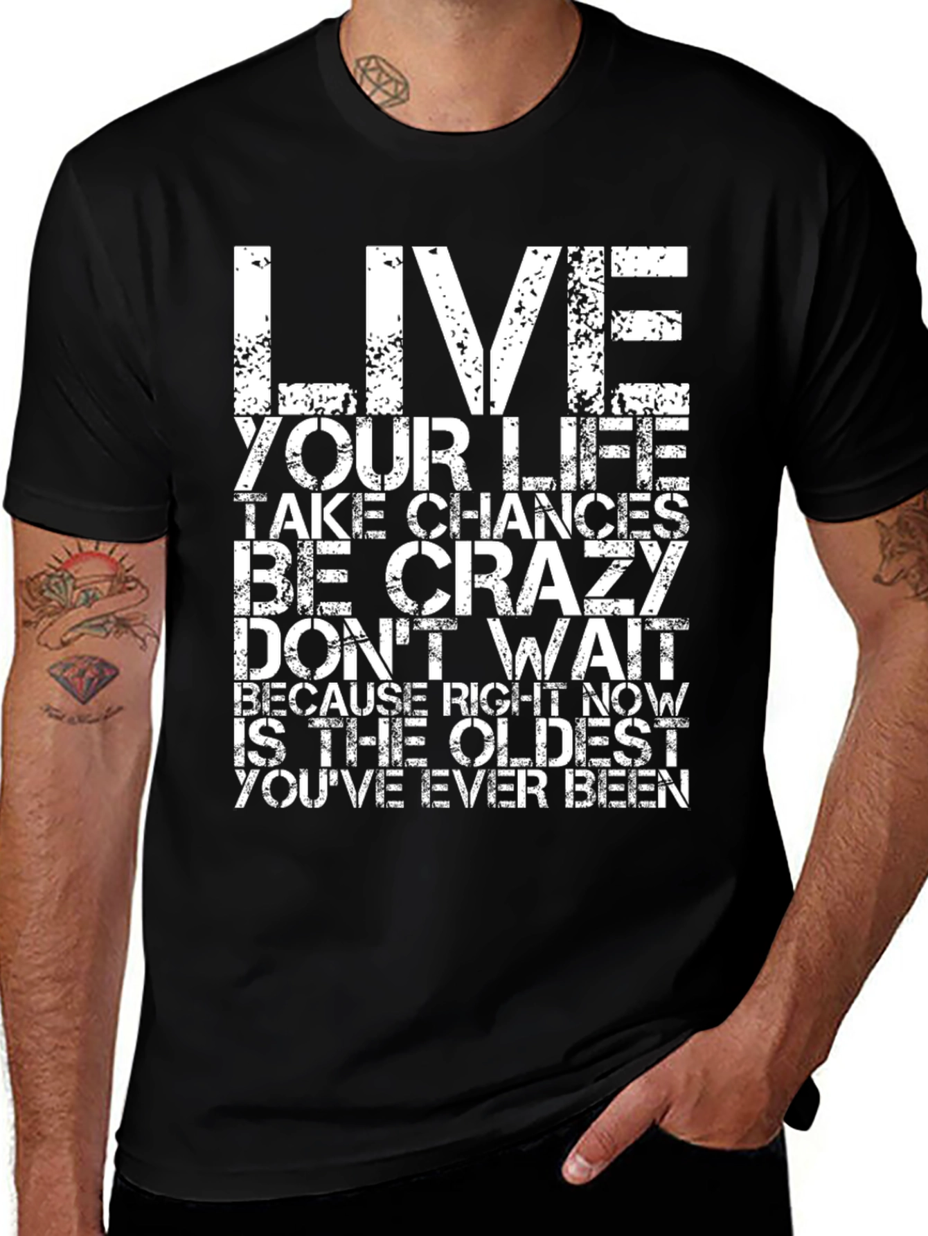 Inspirational Quote Graphic Black T-Shirt