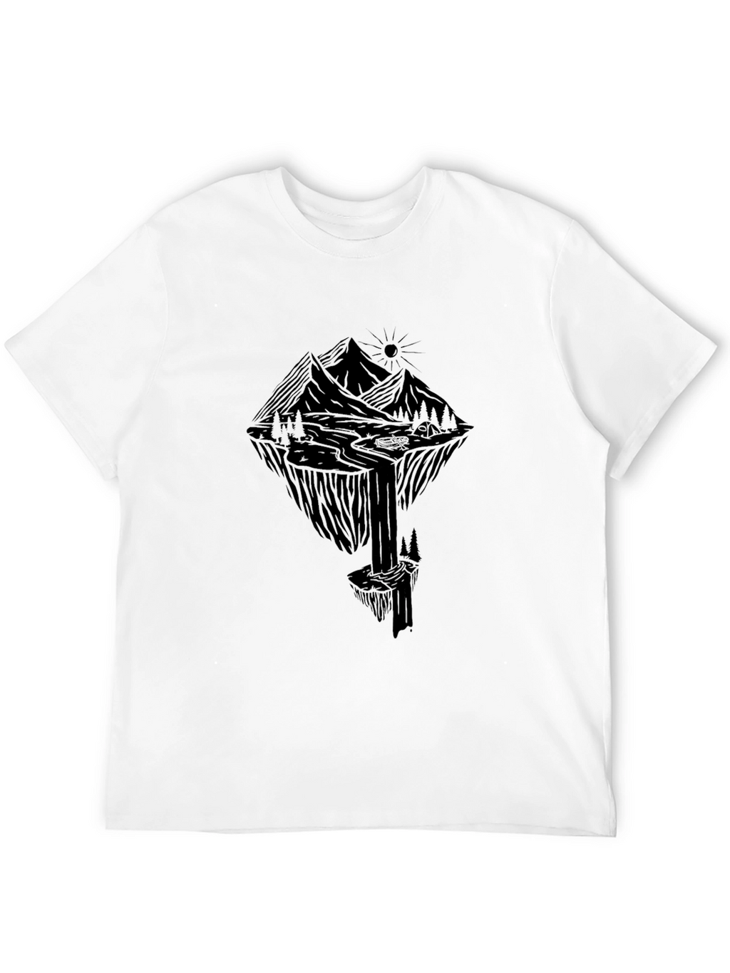 Mountain Graphic Black T-Shirt - Nature Adventure Design