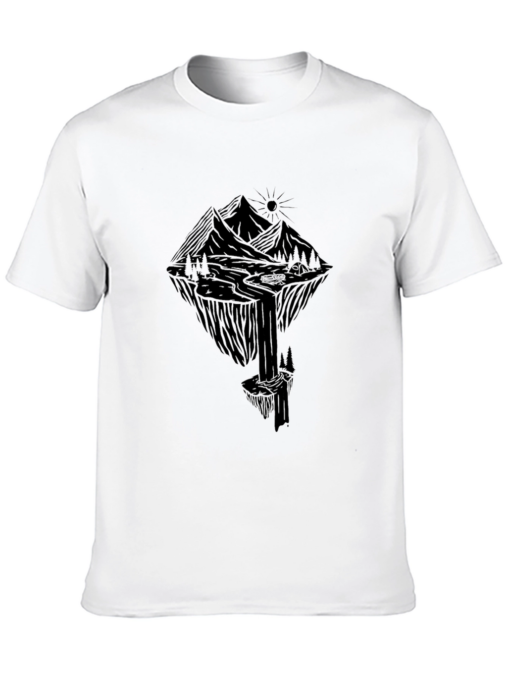 Mountain Graphic Black T-Shirt - Nature Adventure Design
