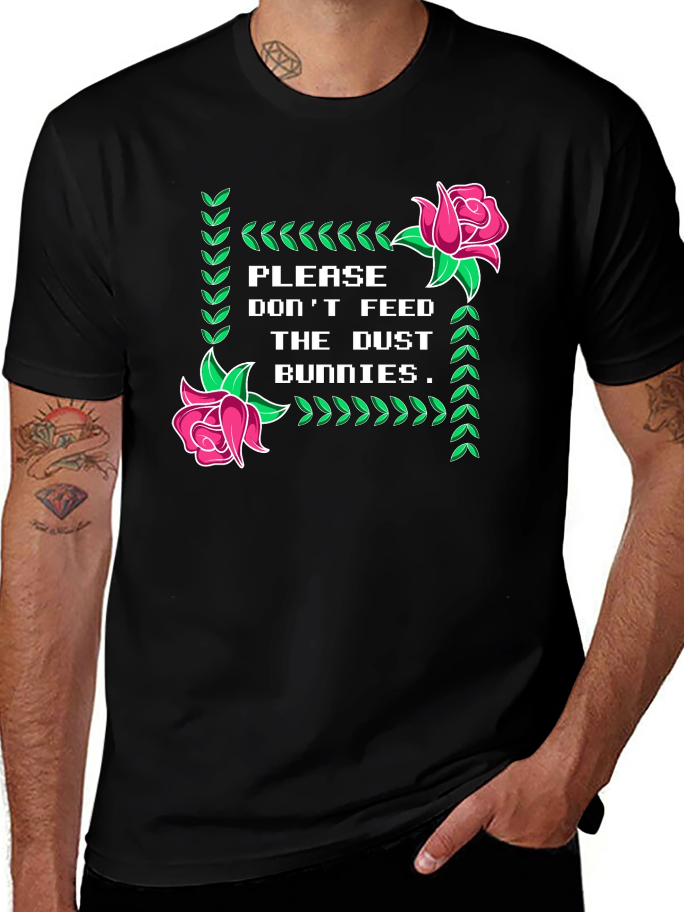 Dust Bunnies Tee - Novelty Graphic Print T-Shirt