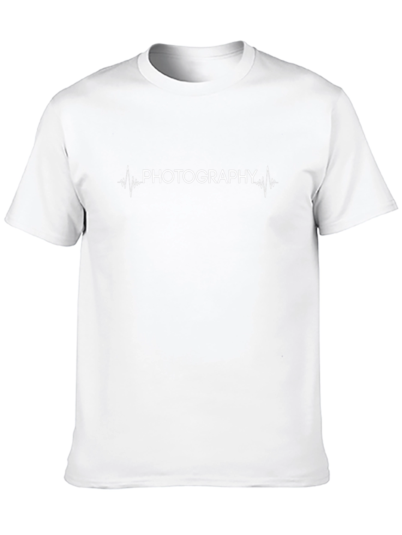 Photography Heartbeat Graphic Tee - Black Cotton T-Shirt