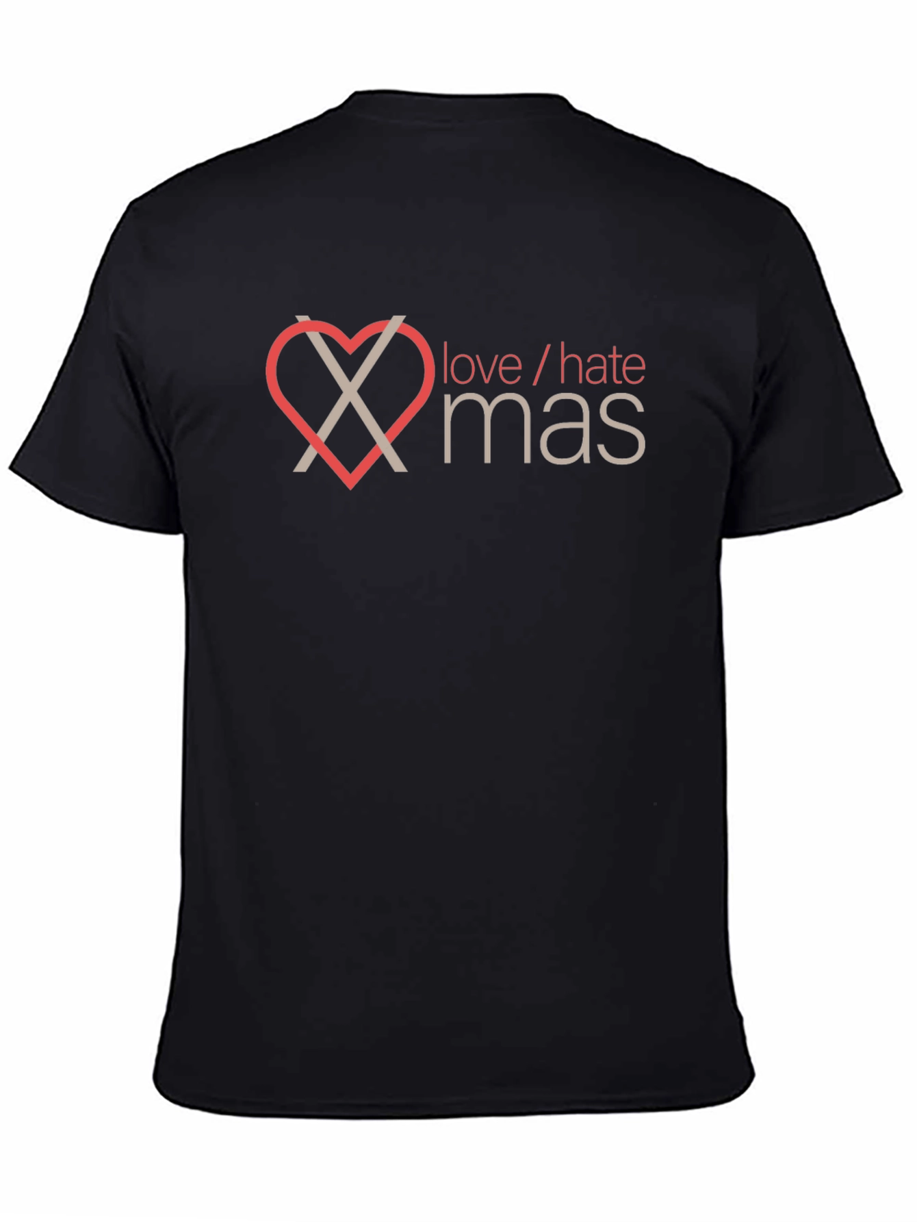 Love/Hate Christmas Graphic Tee - Black