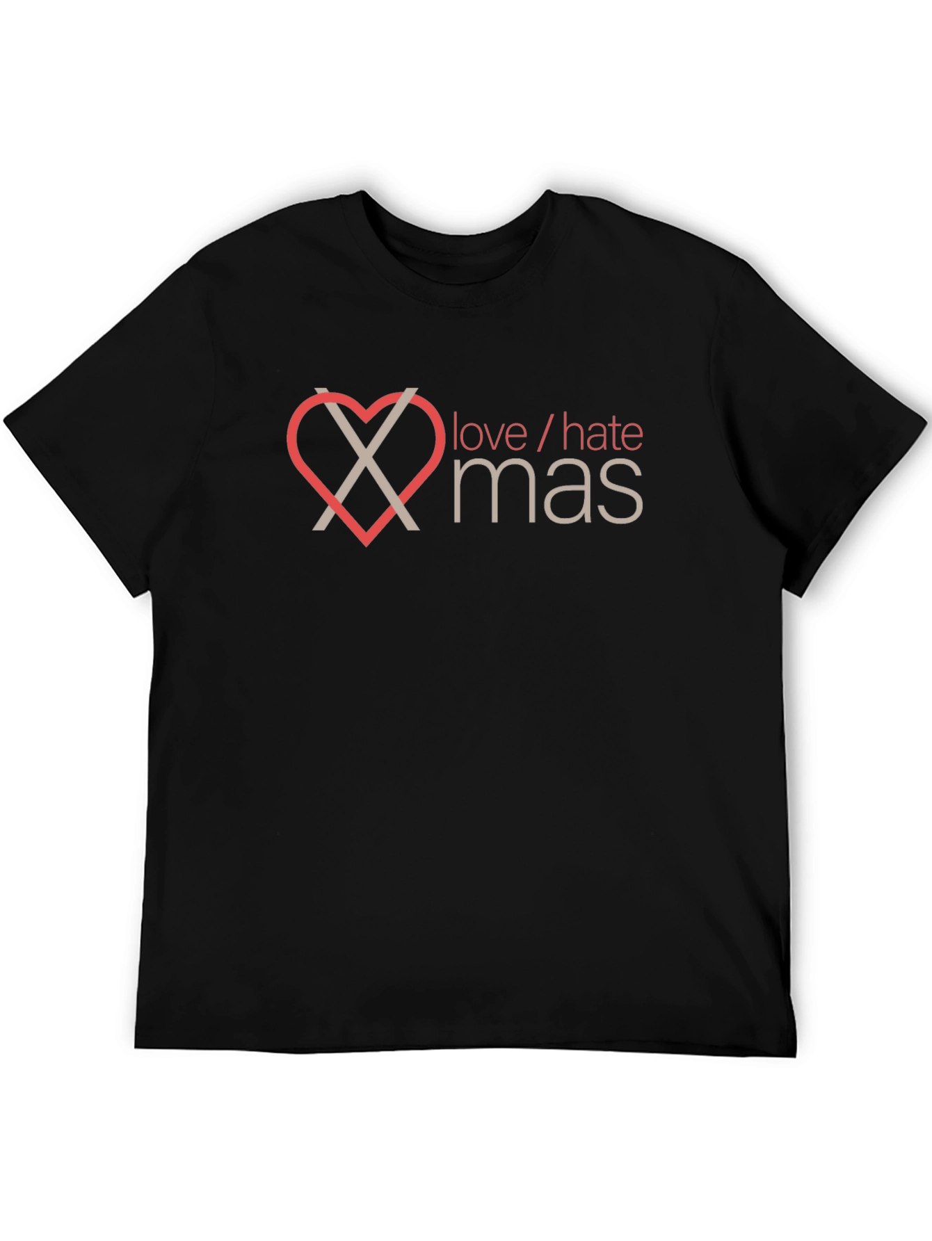 Love/Hate Christmas Graphic Tee - Black