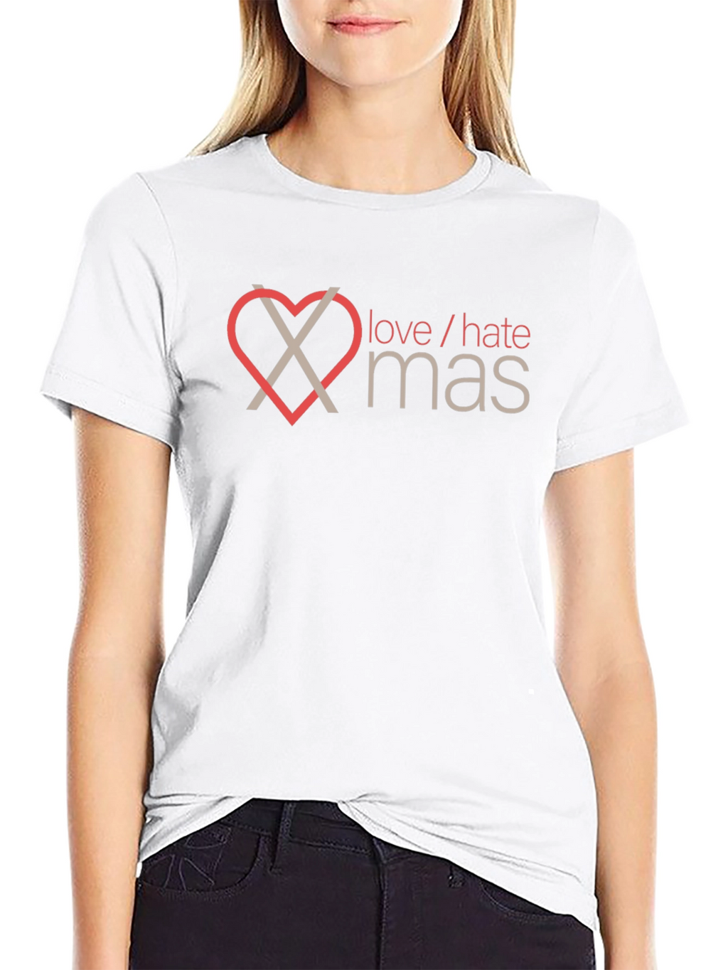 Love/Hate Christmas Graphic Tee - Black