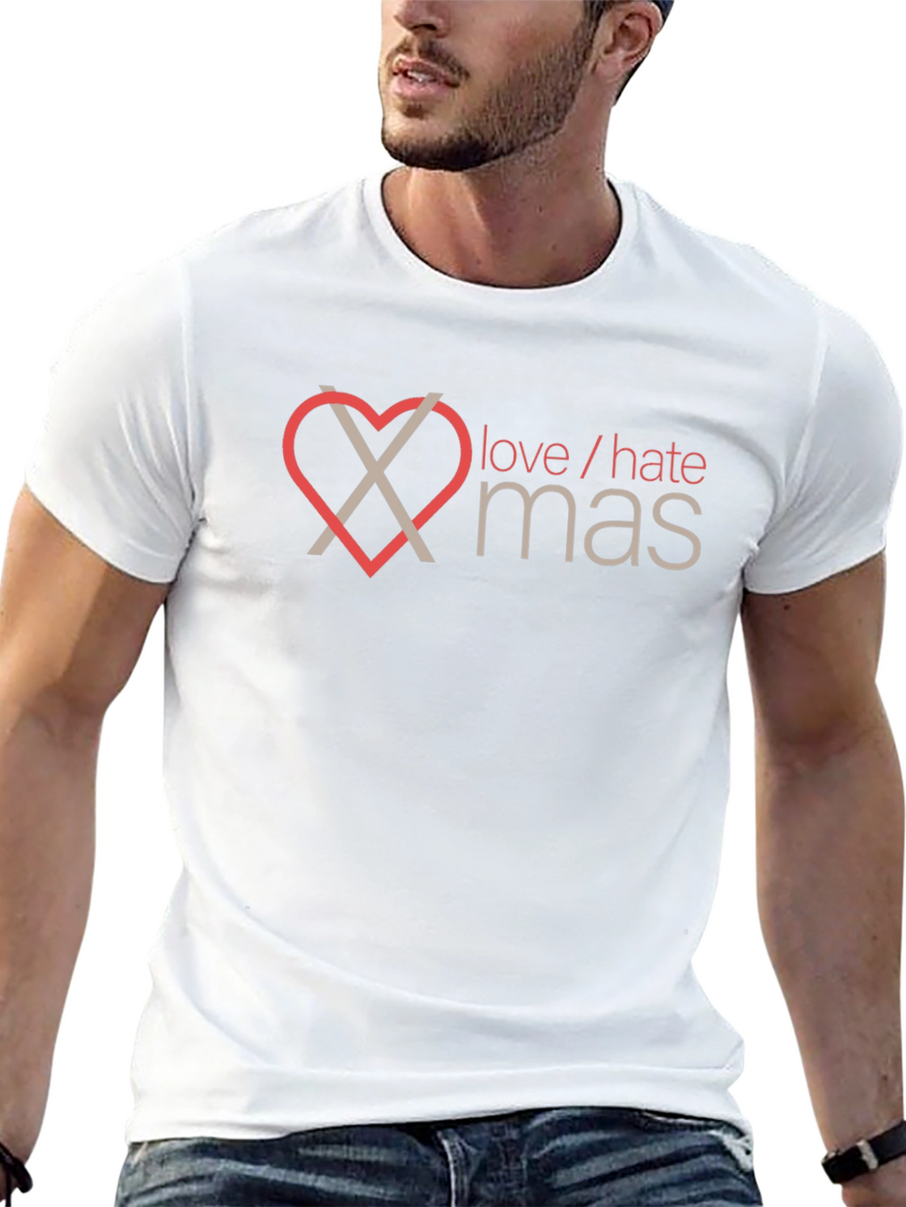 Love/Hate Christmas Graphic Tee - Black