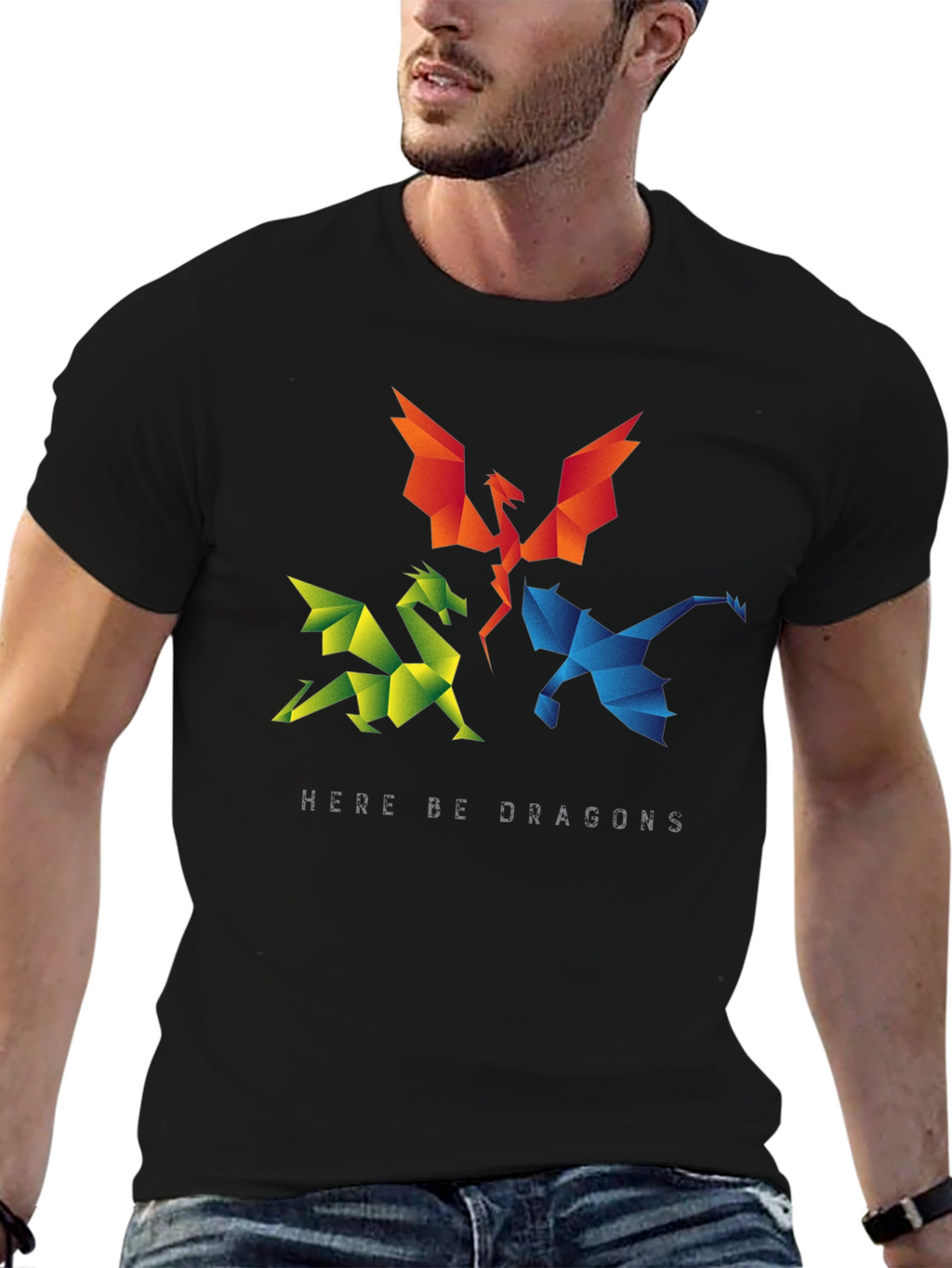 Geometric Dragon T-Shirt - Here Be Dragons!