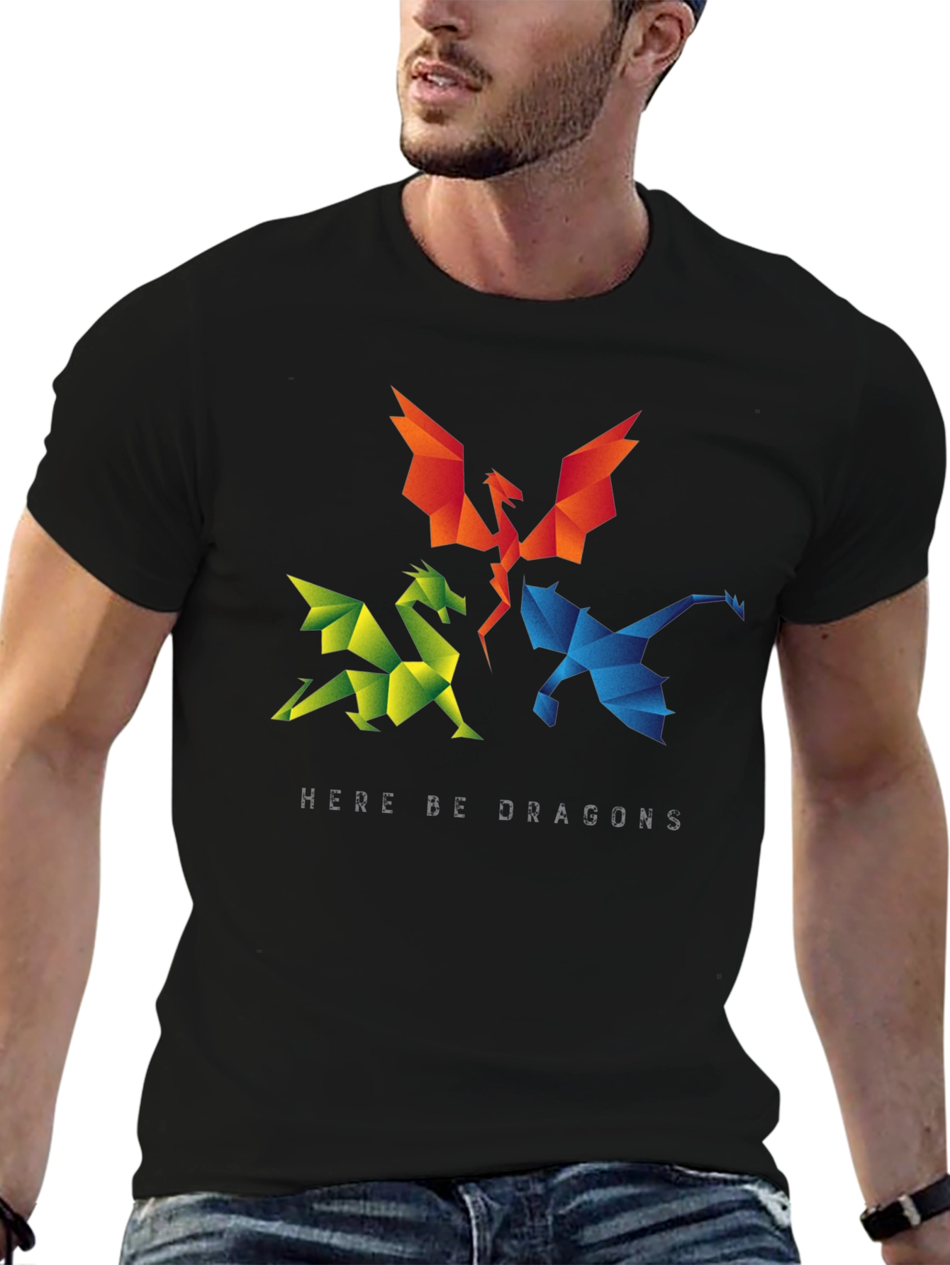 Geometric Dragon T-Shirt - Here Be Dragons!