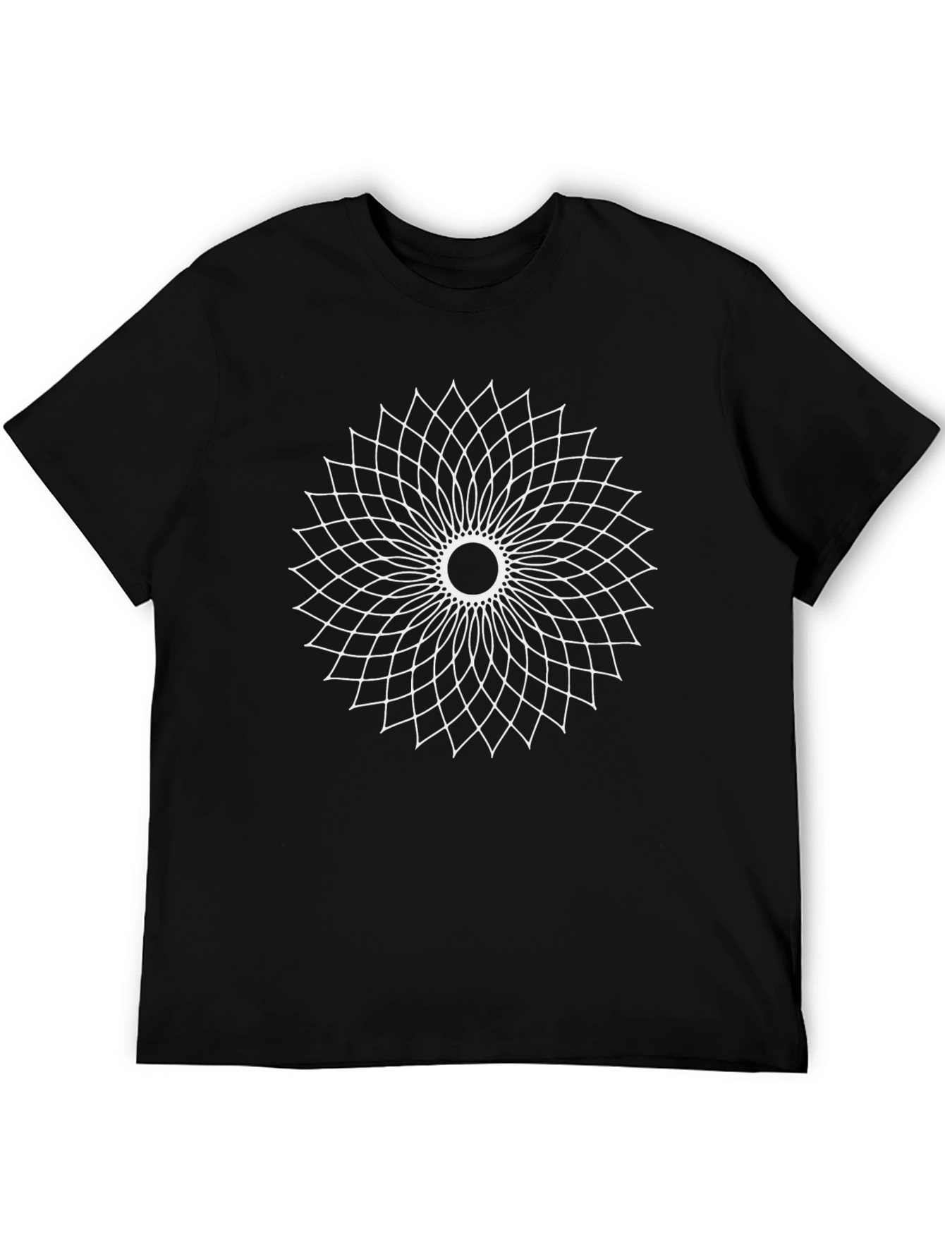 Geometric Mandala T-Shirt - Black