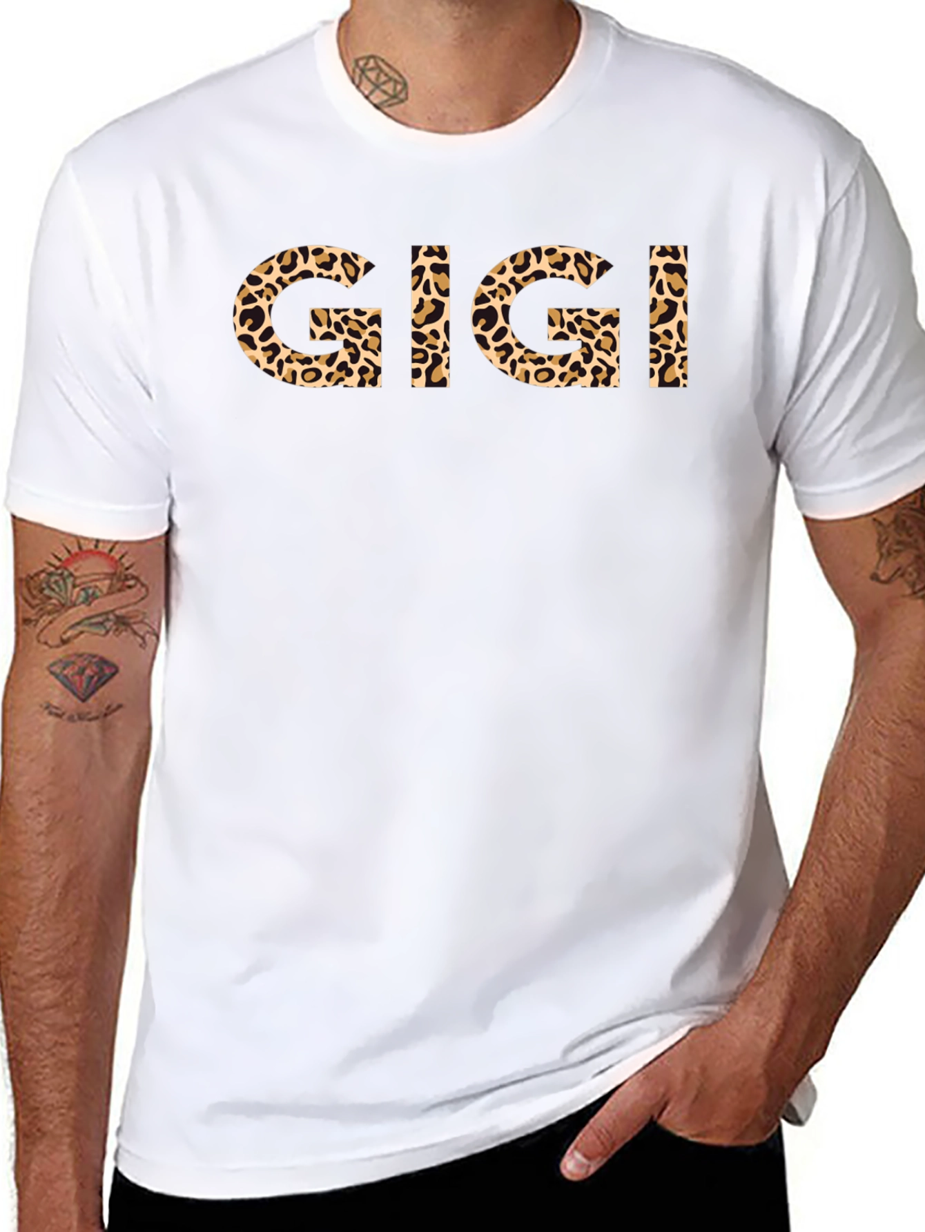 Gigi Leopard Print Graphic Black T-Shirt