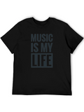 Music Is My Life Tee - Stylish Black T-Shirt