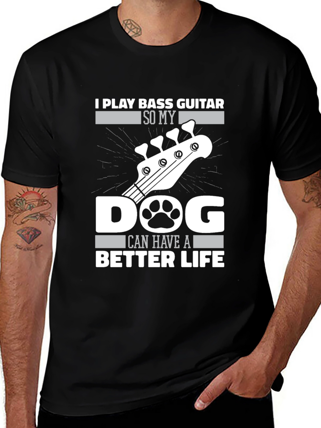 Bass Guitar Dog Life T-Shirt