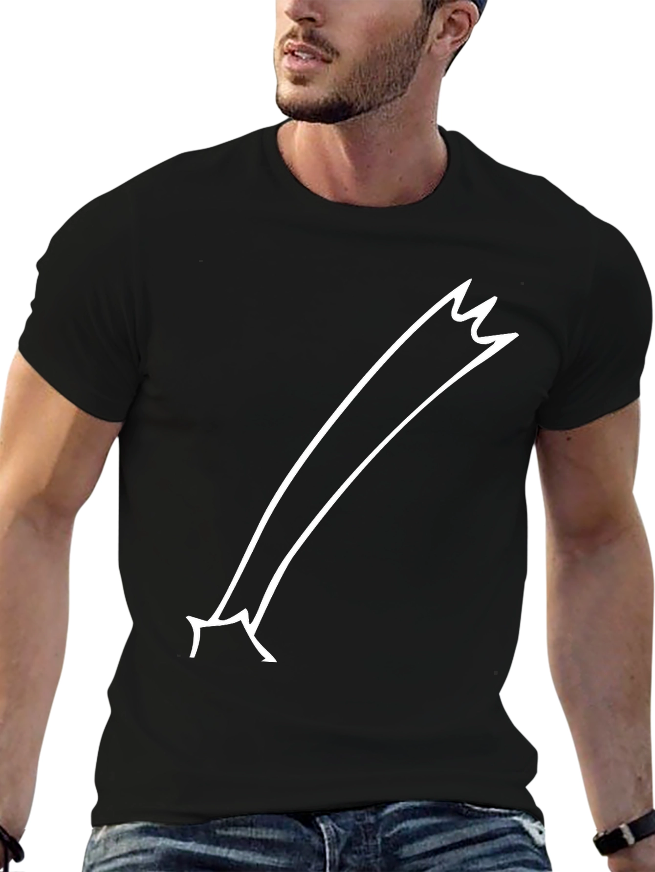 Comet Tail Graphic Tee - Black Cotton Casual T-Shirt
