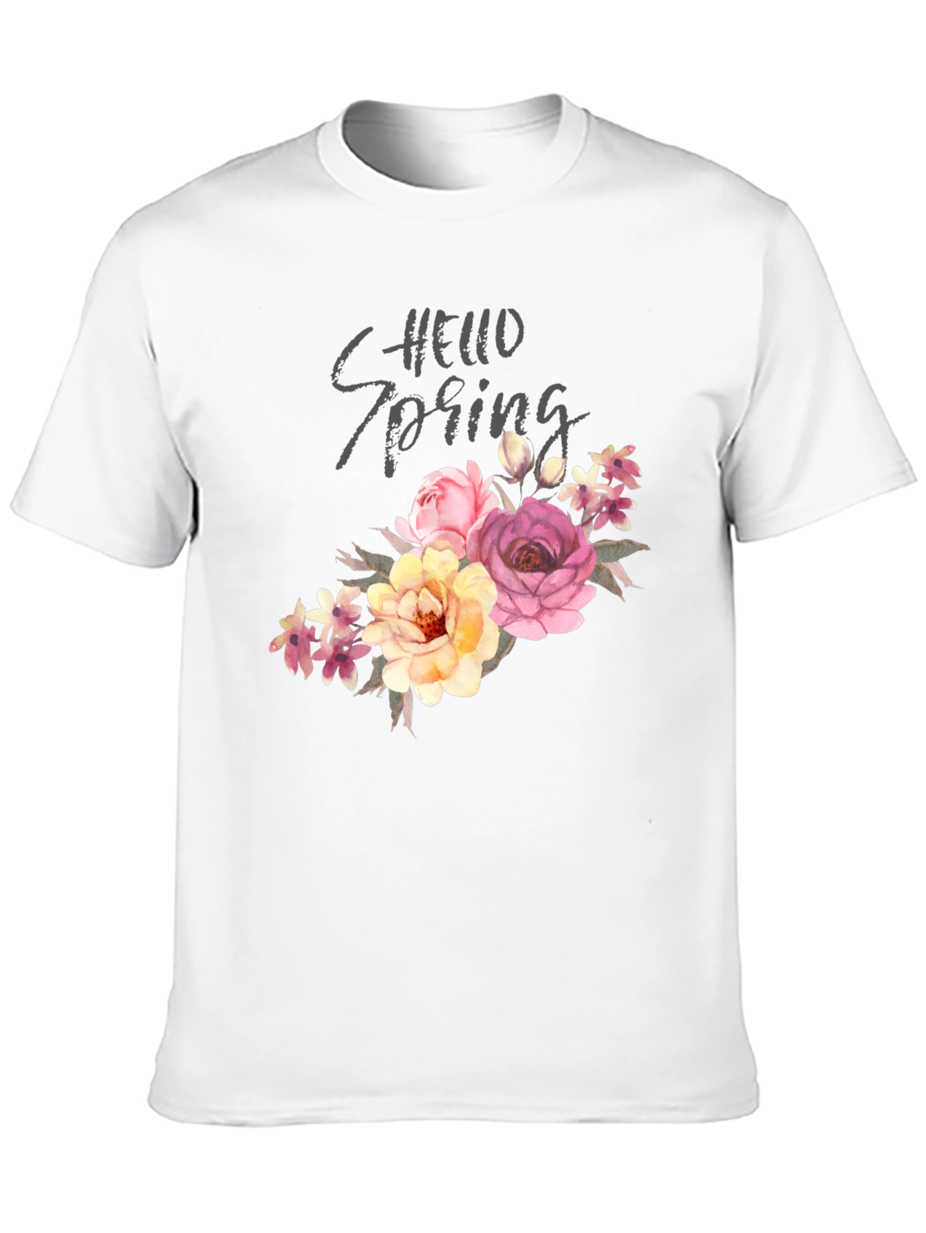 Hello Spring Floral Graphic Tee